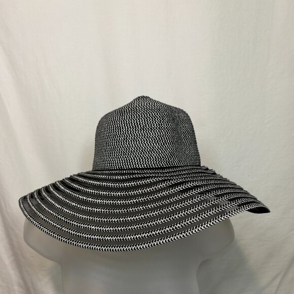 Vintage Daniele Meucci Sun Hat Black White Stripe - Picture 2 of 9